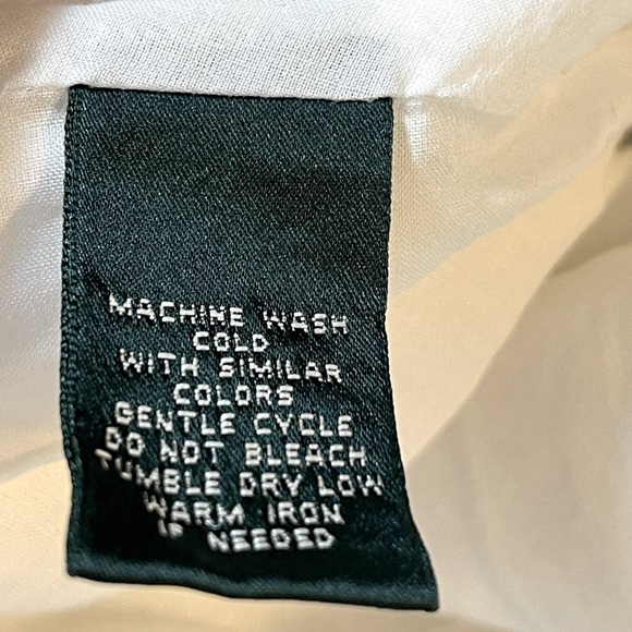 LAUREN RALPH LAUREN White Linen MIDI Skirt W/Side Zip And Back Lace Up tie Sz 4P - Picture 9 of 9